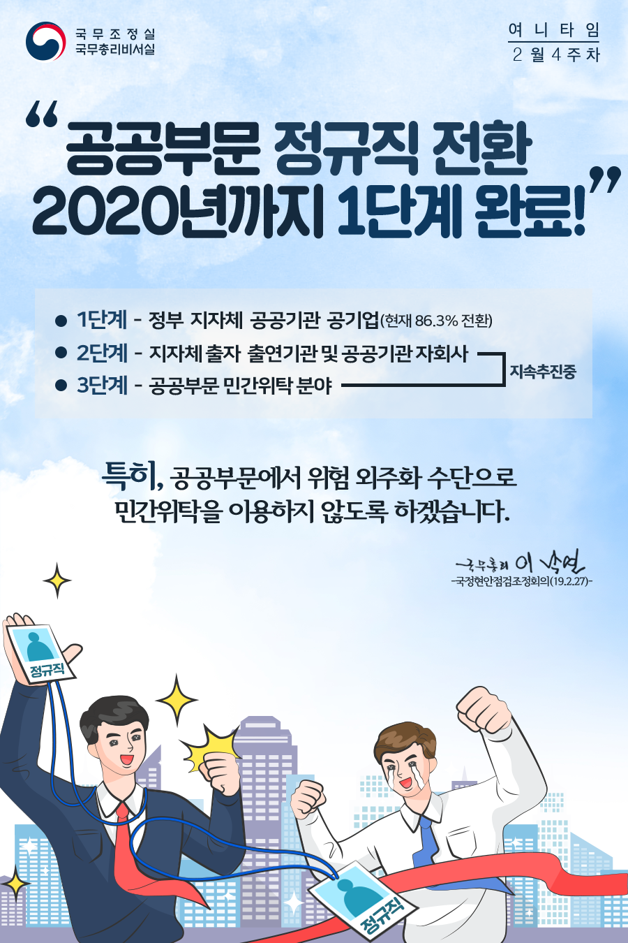 여니타임 2월 4주차_공공부문 정규직 전환 2020년까지 1단계 완료!