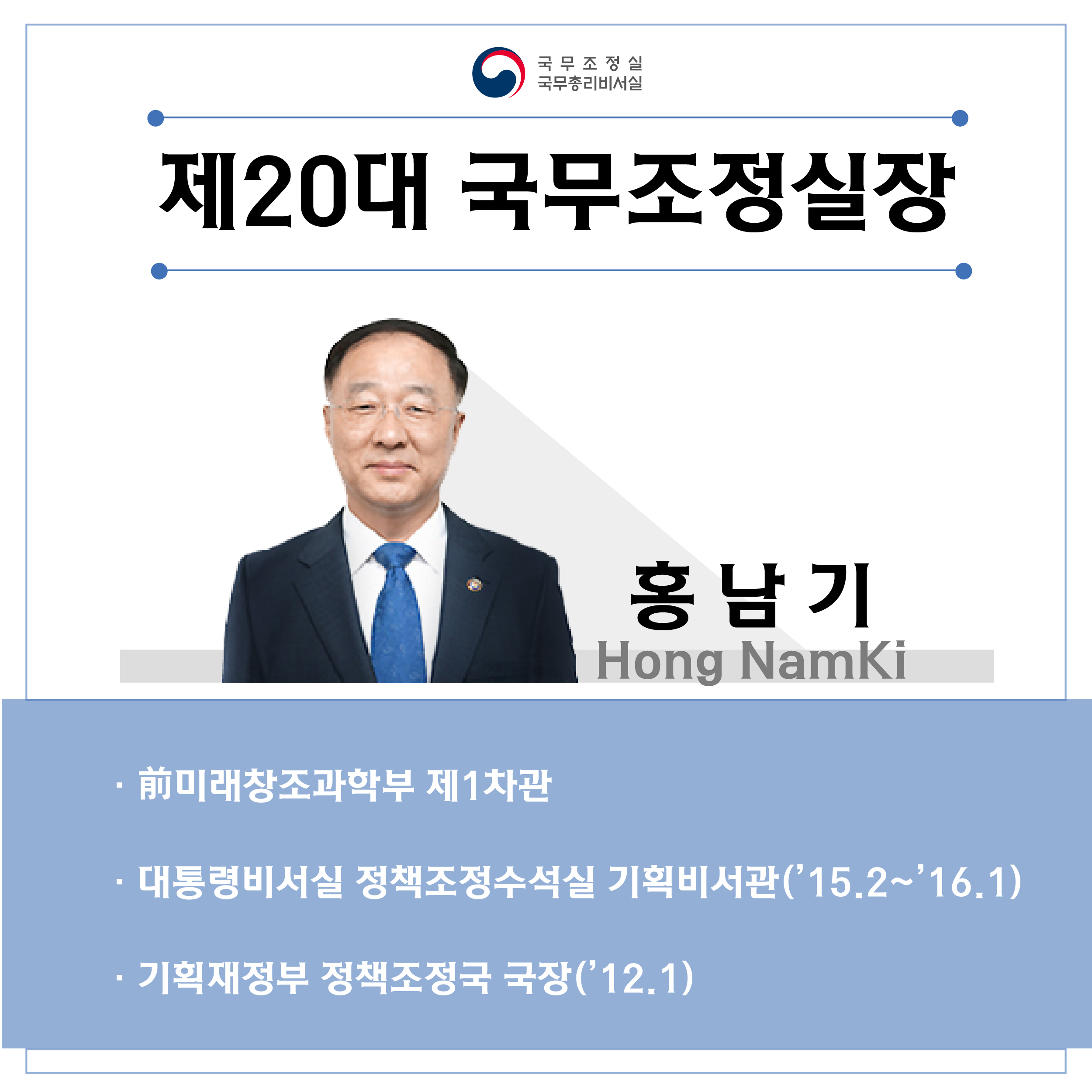 제 20대 국무조정실장