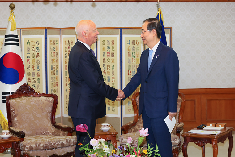 PM meets Klaus Martin Schwab  founder of the WEF