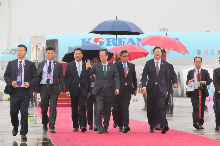 중국 항저우 입국 환영행사