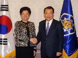 한승수총리 천쯔리 중국 전인대 부위원장 접견