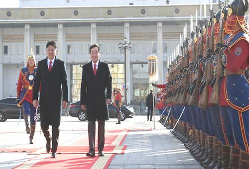 Welcoming ceremony at a Mongolia